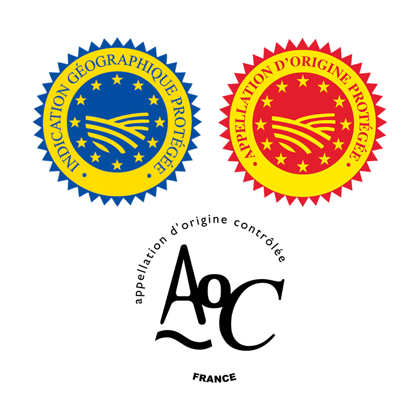 Logos Appellations AOP, IGP et AOC